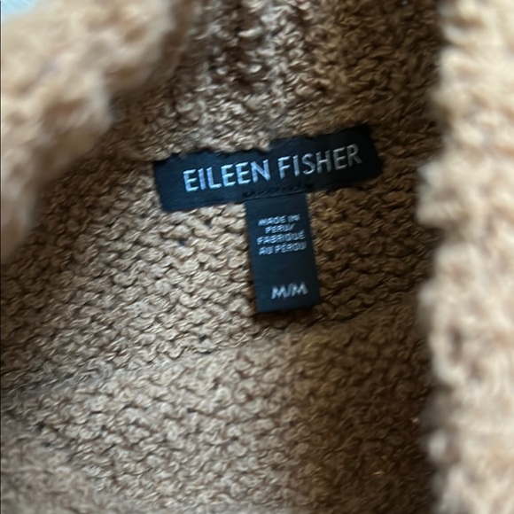 Eileen Fisher Organic Cotton Cozy Brown Boucle Cropped Sweater Honey - Picture 3 of 8